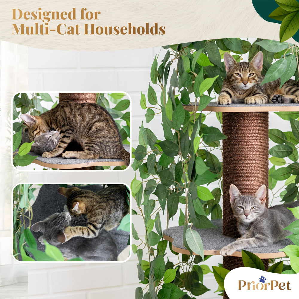 PRIORPET durable-indoor-cat-tree withstands daily play and cozy naps.