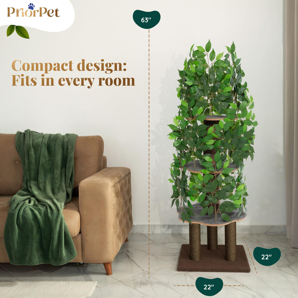 PRIORPET five-sisal-posts provide claws sharpening during play.