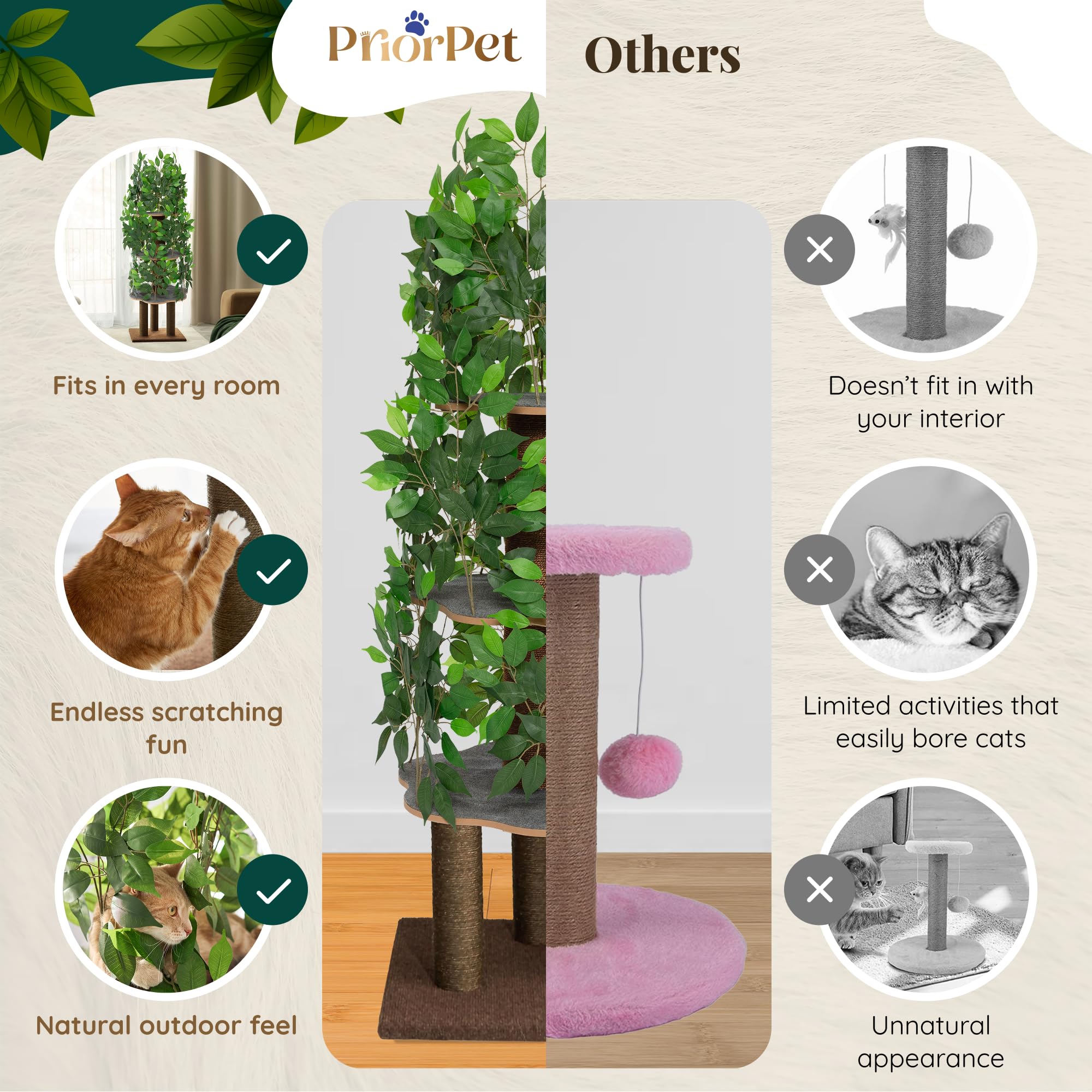 PRIORPET multi-level-design invites exploration and comfortable lounging on multiple levels.