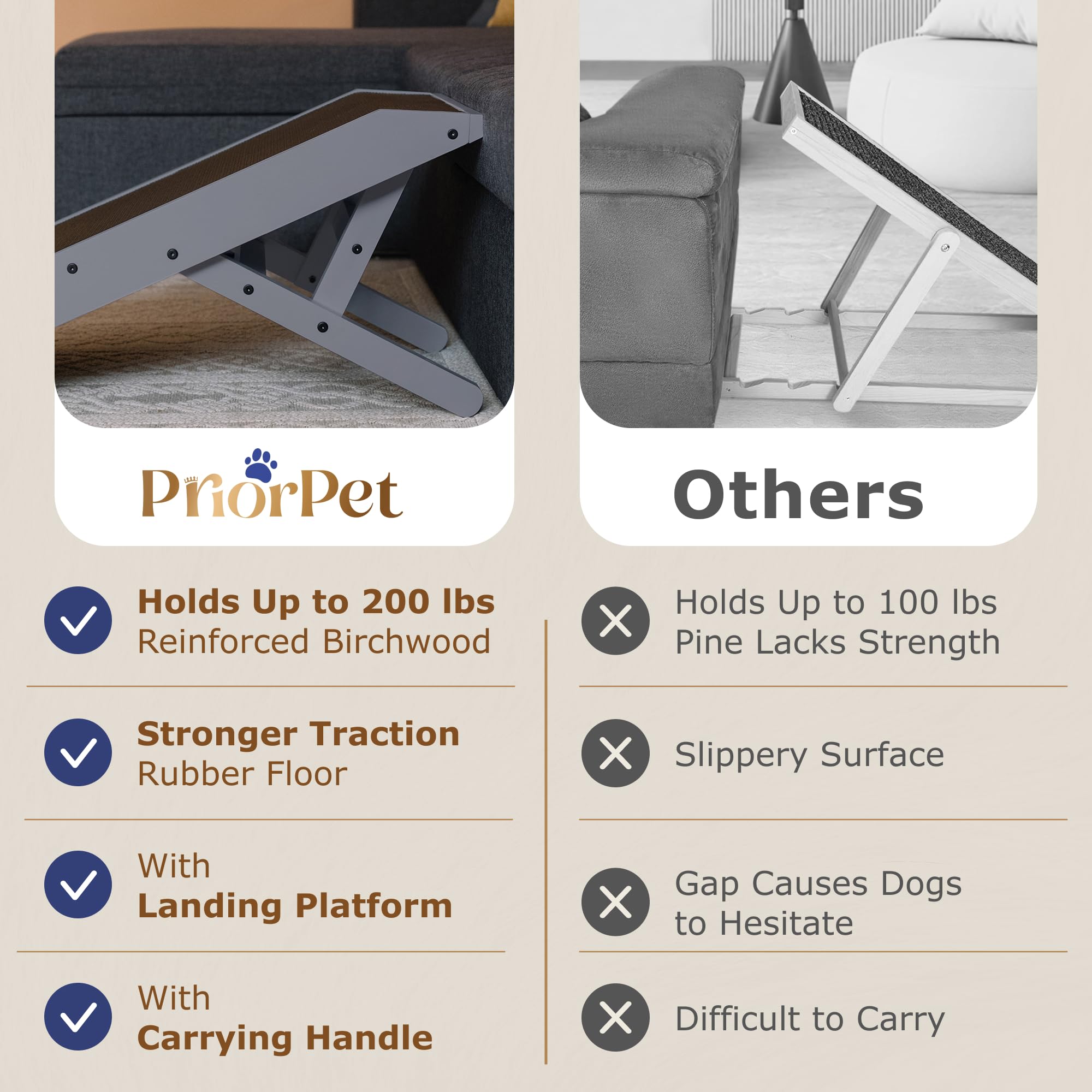 PRIORPET fold-flat design travels well in homes and apartments.