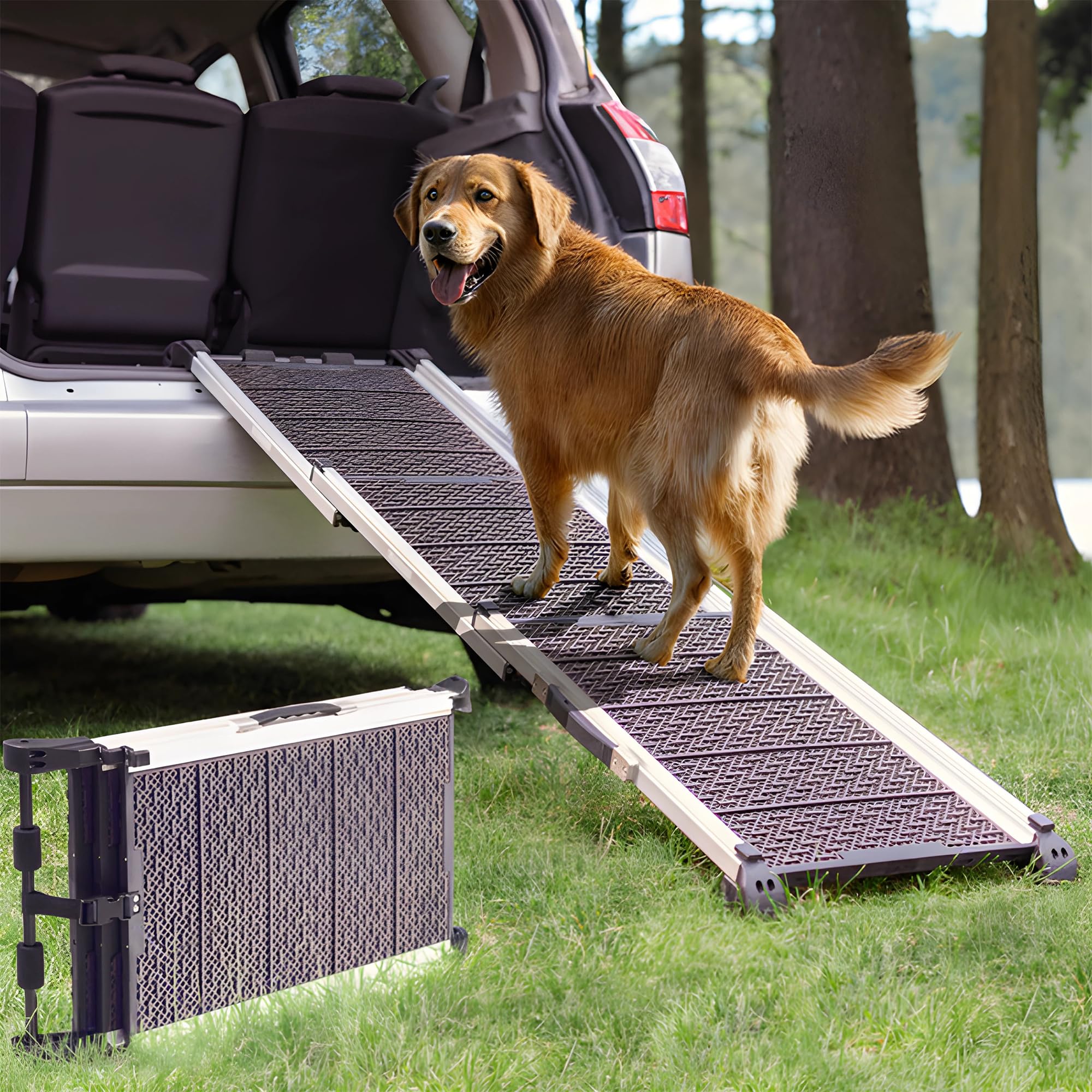 PRIORPET dog ramp car 63-inch long for easy vehicle access