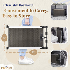 PRIORPET dog ramp with reflective sides enhances night visibility