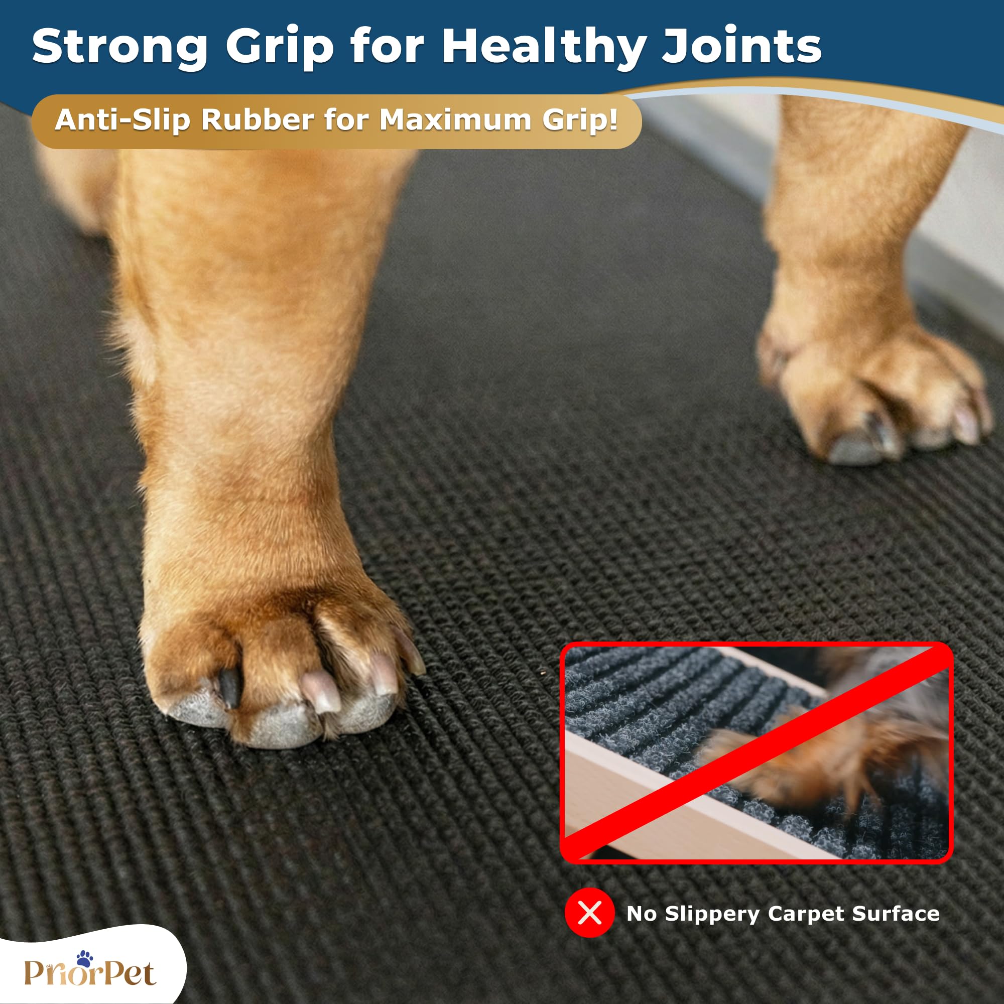 PRIORPET sturdy birchwood dog ramp provides stable daily support.