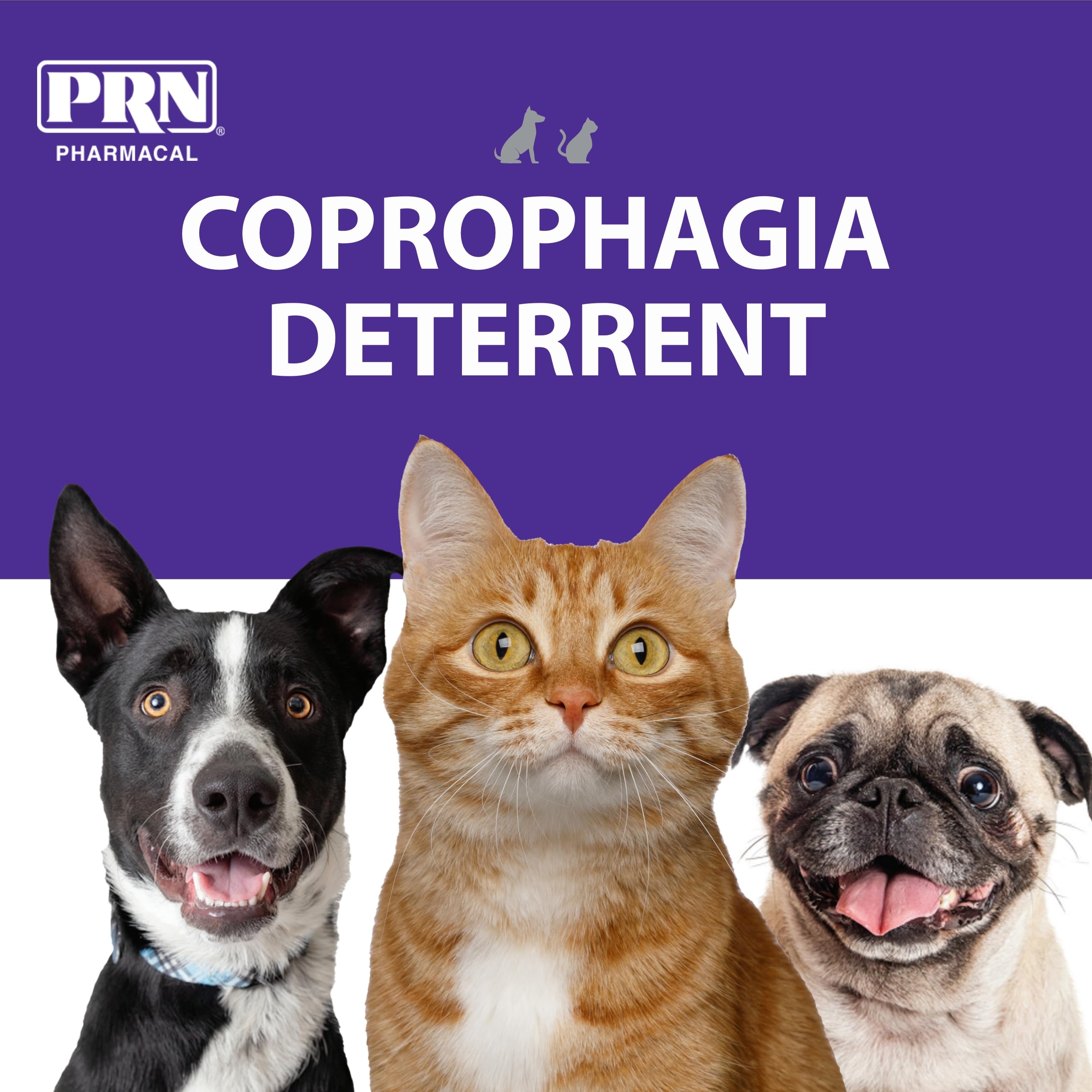 PRN CoproBan packaging display for pet owners seeking easy deterrent option.