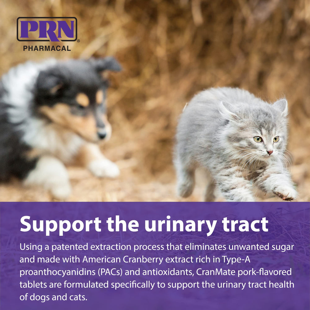 Vet-formulated CranMate packaging signaling urinary care support for pets.