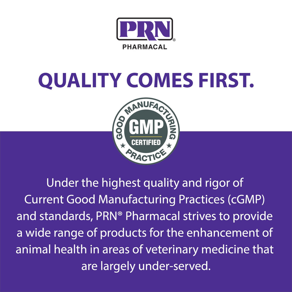 PRN CranMate vet-formulated urinary care product being used with a calm pet.