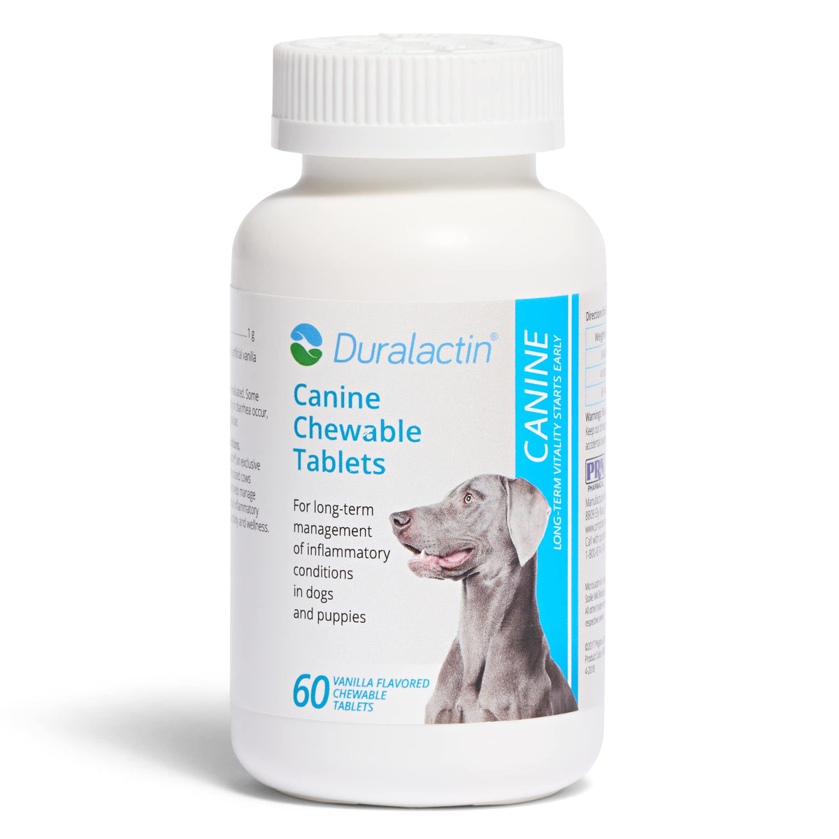 PRN Duralactin canine chewable vanilla tablets for joint support in dogs