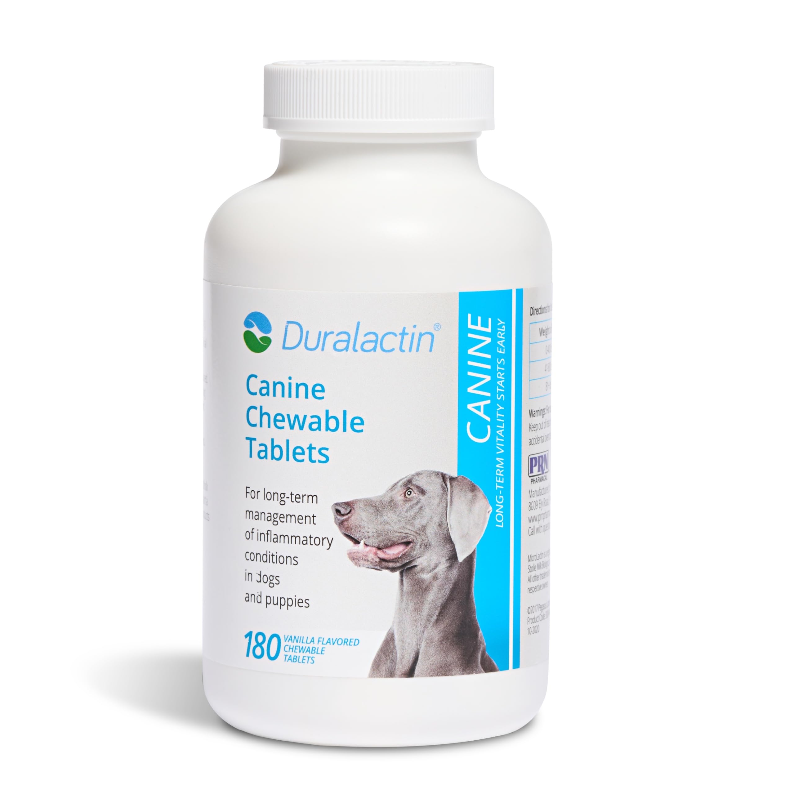 PRN Duralactin vanilla-flavored canine chews supporting joint health.