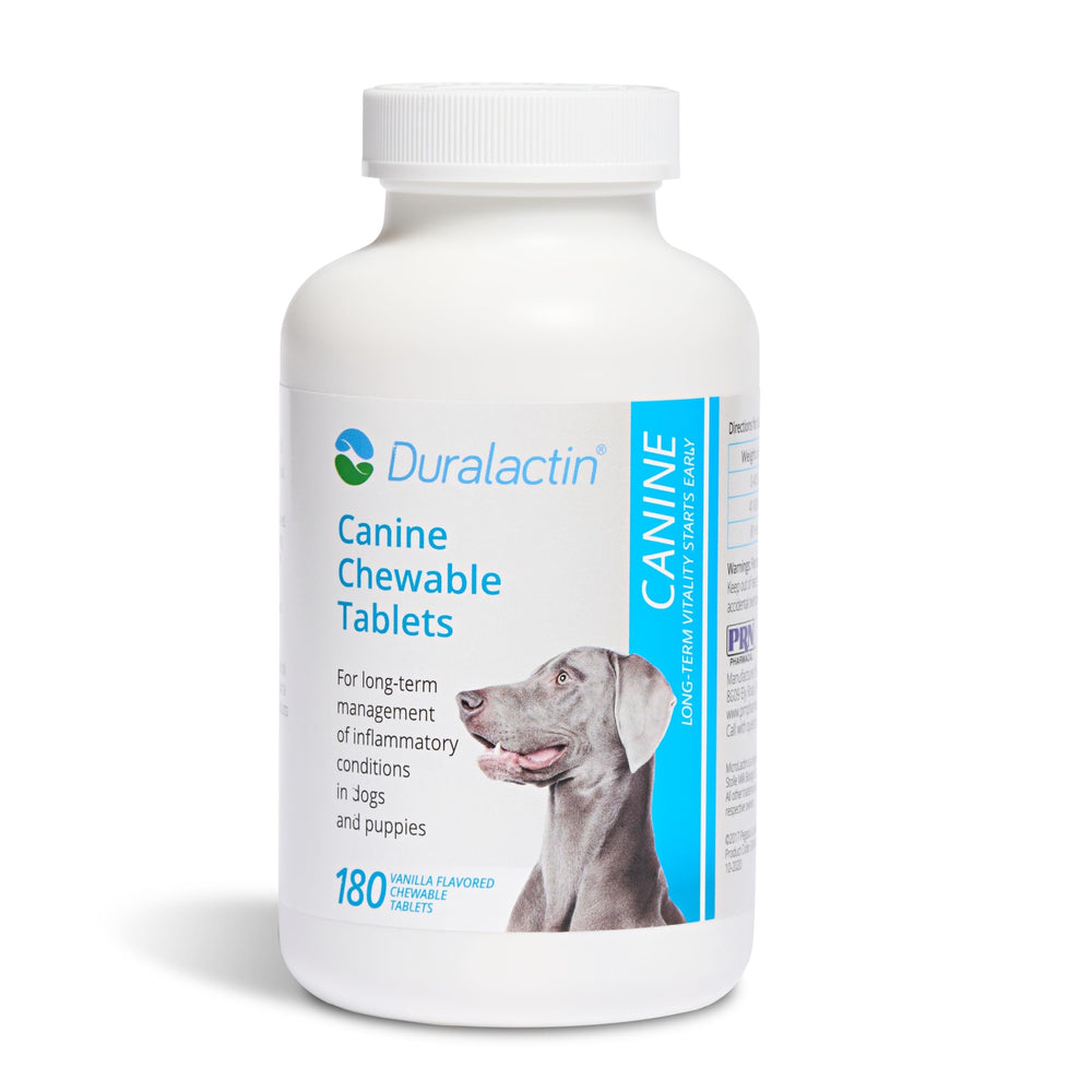 PRN Duralactin vanilla-flavored canine chews supporting joint health.