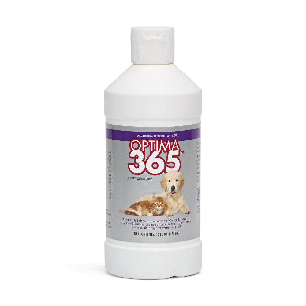 PRN OPTIMA 365 bottle pour enables easy daily dosing for pets.