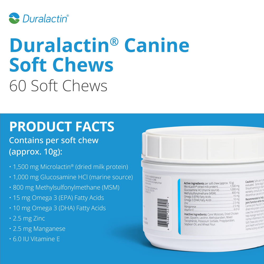 Close-up of PRN Duralactin canine joint chews for easy feeding