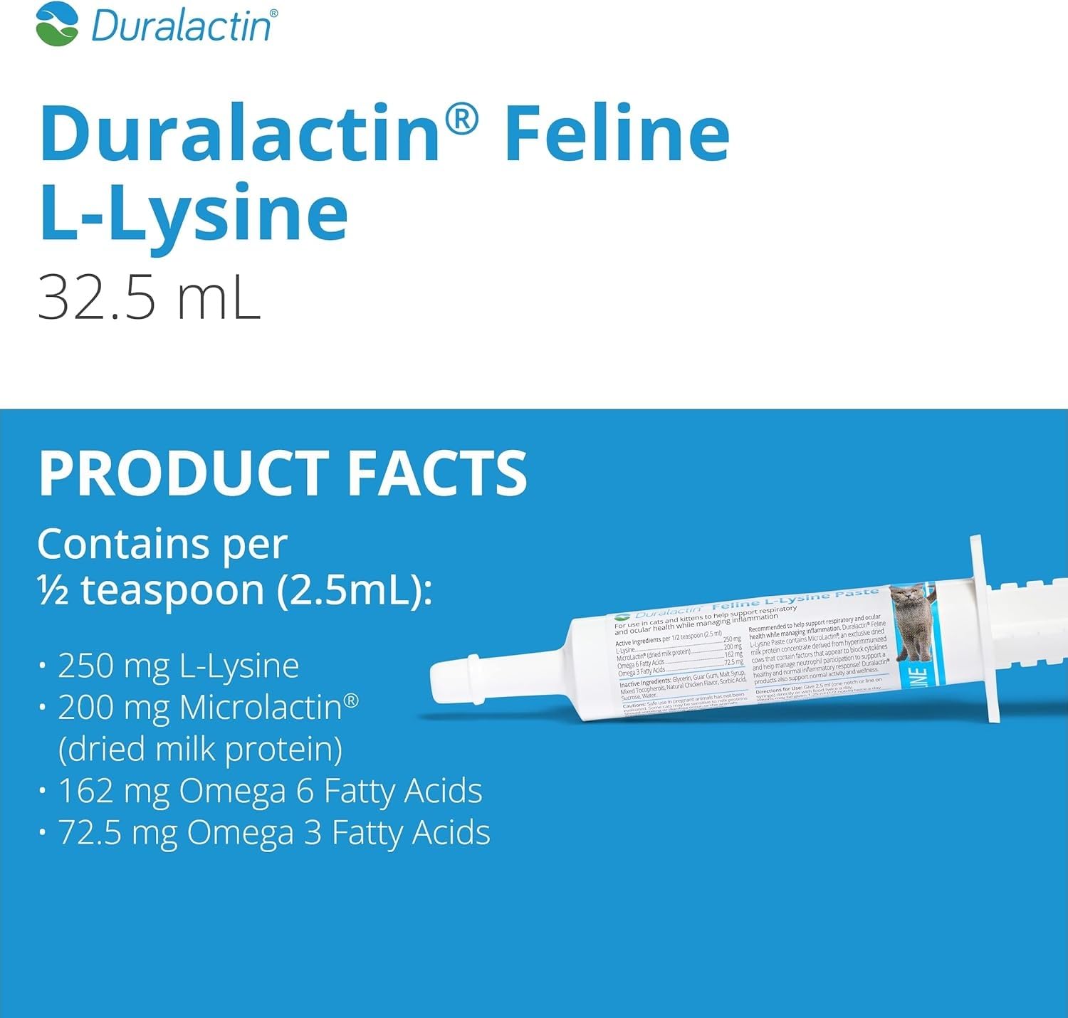 PRN Duralactin feline paste chicken flavor appeals to cats during administration.