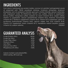 Purina Pro Plan HA hydrolyzed vegetarian dry dog food ingredients highlight coconut oil and antioxidants.
