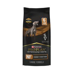 Pro Plan NF kidney function dog food bag front shows kidney-friendly packaging.