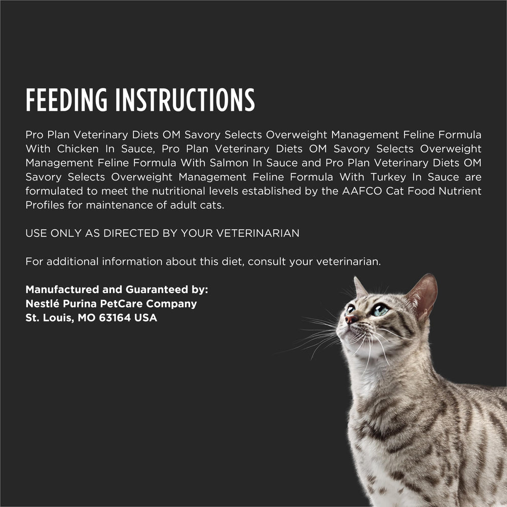 Natural fiber in Pro Plan OM Savory Selects promoting satiety in cats