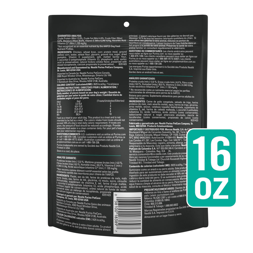 16 oz pouch packaging keeps Pro Plan Digestive Health Bites fresh