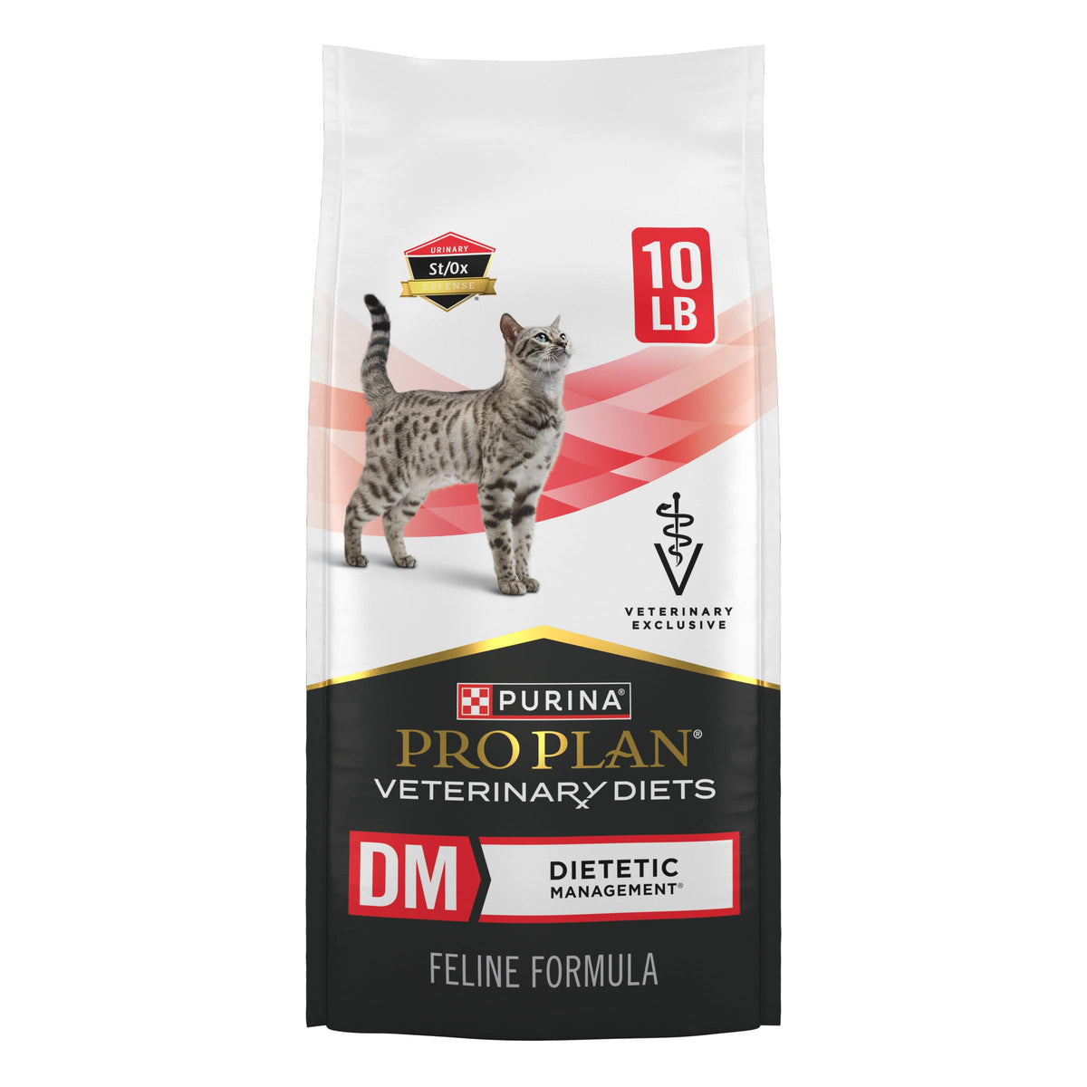 Purina Pro Plan Veterinary Diets DM Dietetic Management cat kibble bag promotes glucose-friendly nutrition