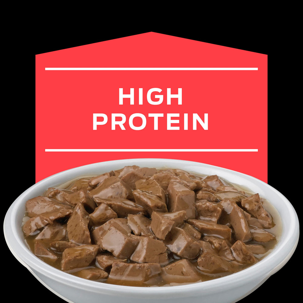 Purina Pro Plan Veterinary Diets DM Savory Selects canned cat food portion; convenient serving for diabetics.