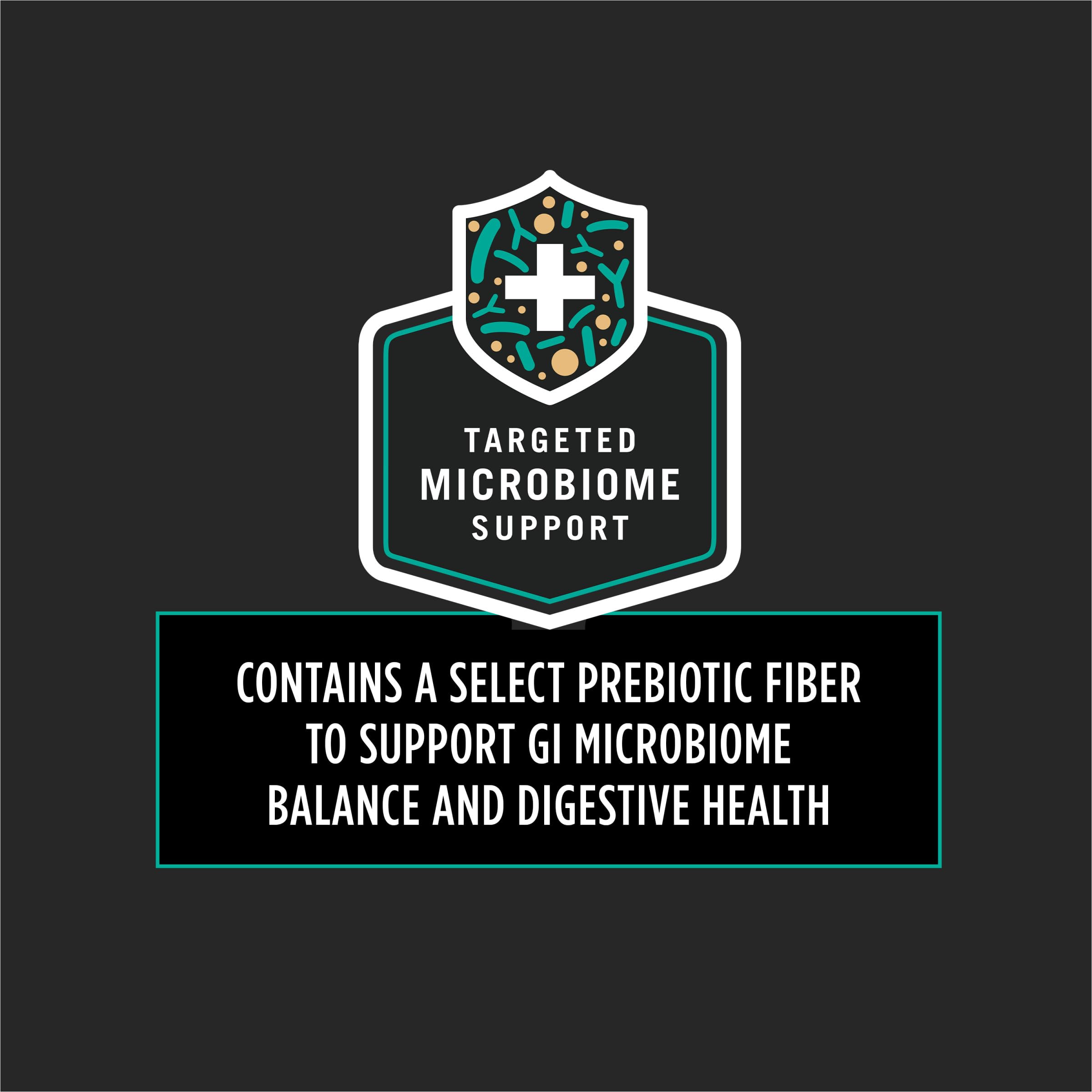 Prebiotic fiber illustration showing microbiome support in Pro Plan Veterinary Diets