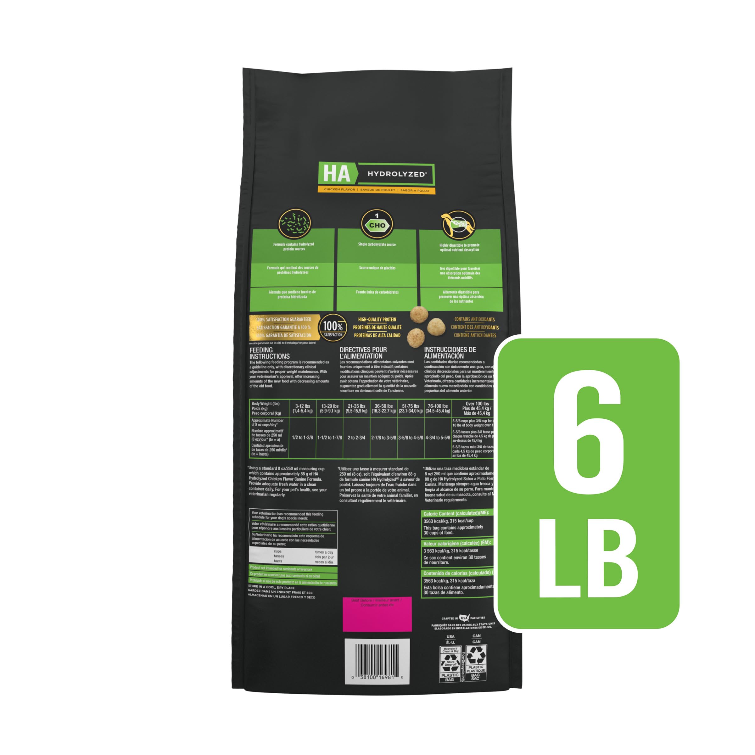Pro Plan HA hydrolyzed chicken dry dog food ingredients scene.