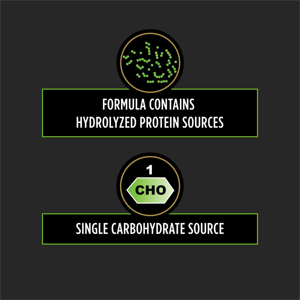 Closeup of kibble texture from HA hydrolyzed salmon flavor for sensitive stomachs.