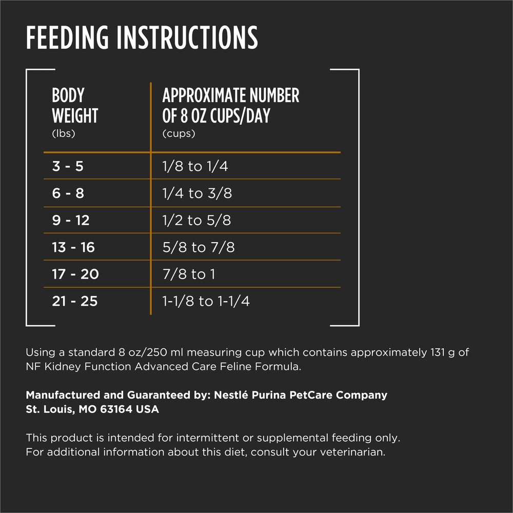 Pro Plan Veterinary Diets NF Kidney Function Advanced Care serving size scoop