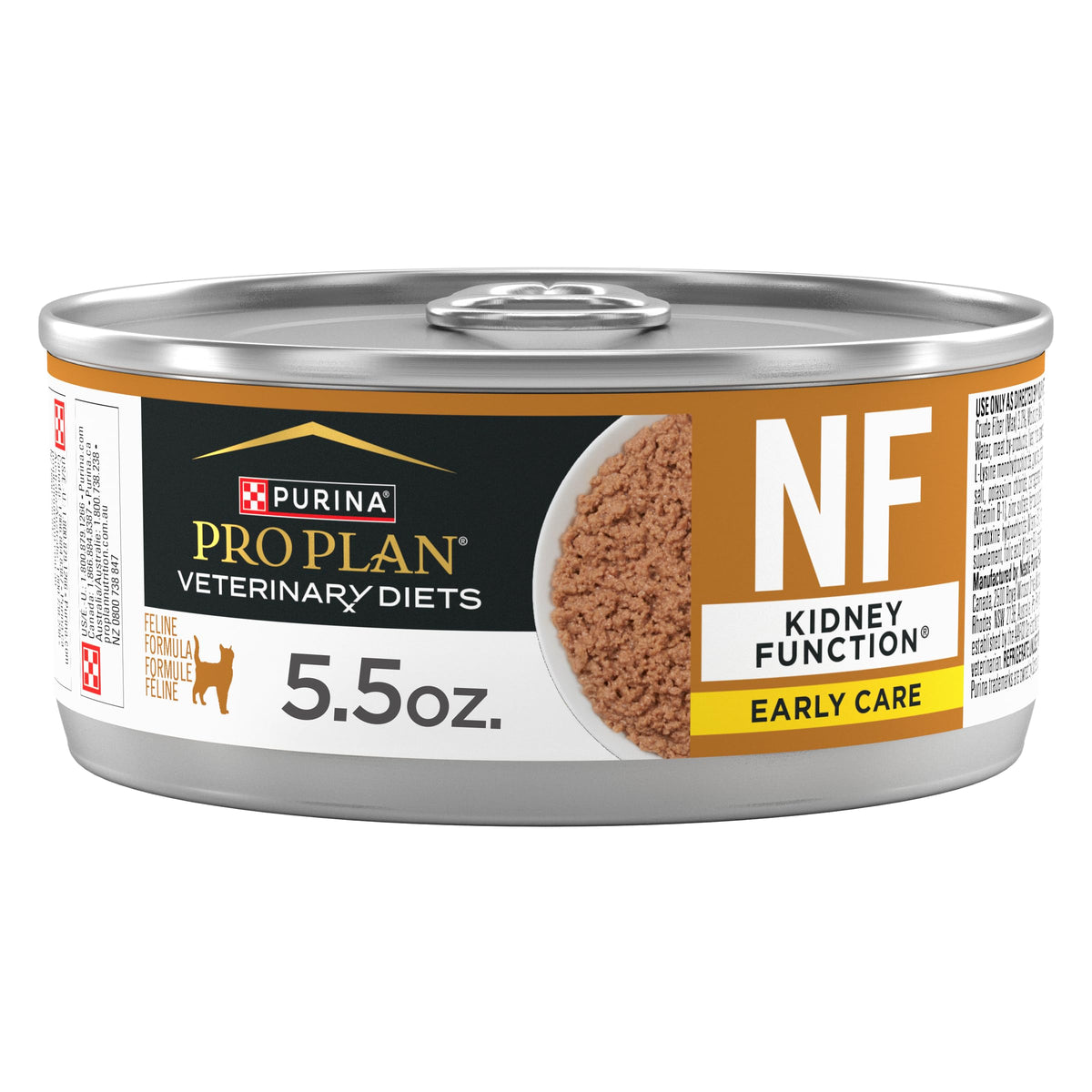 Purina Pro Plan Veterinary Diets NF kidney function early care cat food pate can offers kidney-supporting nutrition.