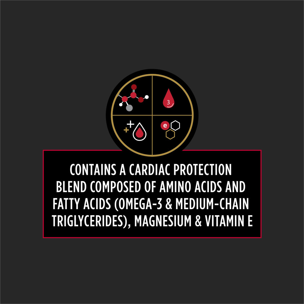 Purina CardioCare kibble close-up emphasizes quality ingredients and texture.