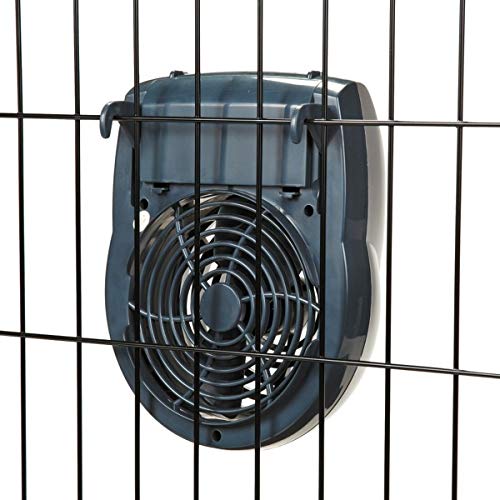 Pro Select Cool Pup Crate Fan in-use on a cage for airflow