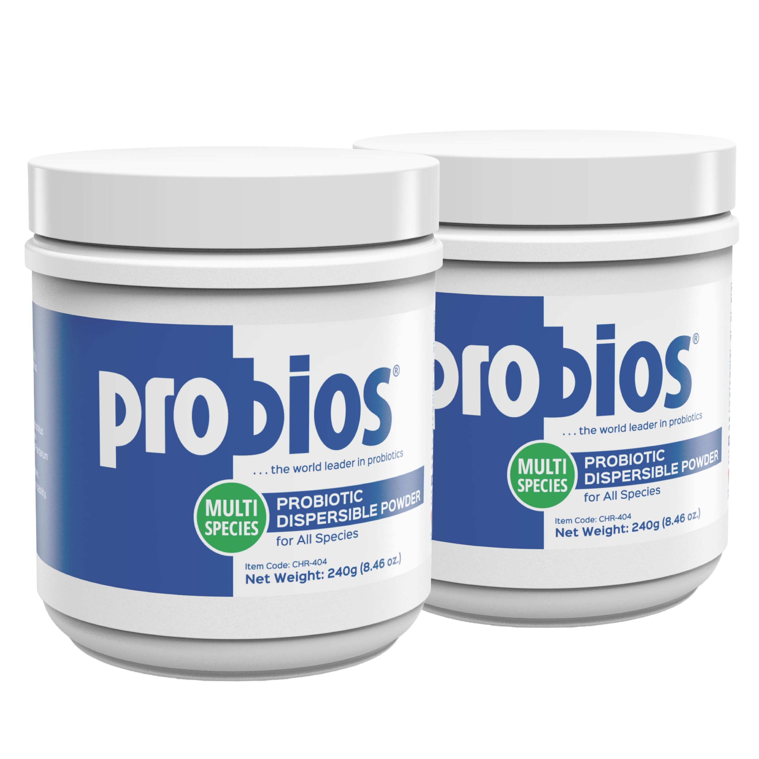 Probios Digestive Support powder stirred into pet food for easy administration.