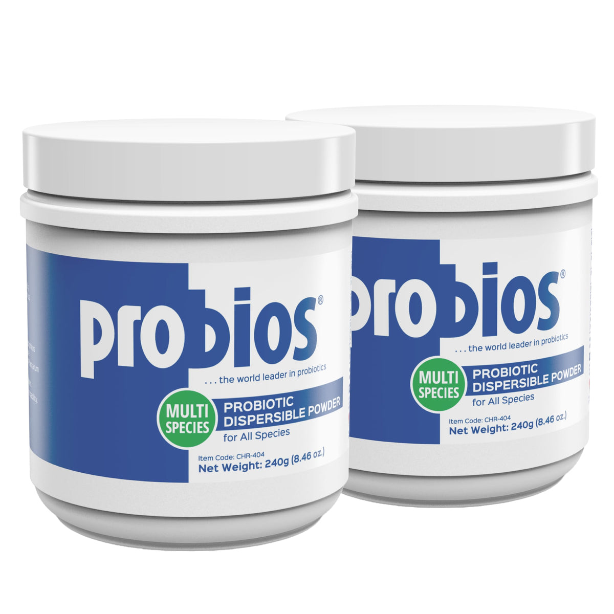 Probios Digestive Support powder stirred into pet food for easy administration.