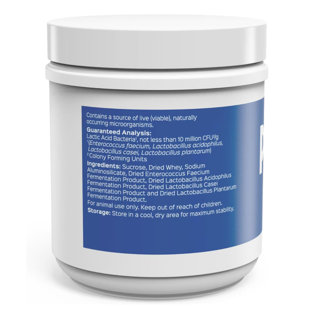 Probios dispersible powder scoop beside the container for quick, mess-free dosing.