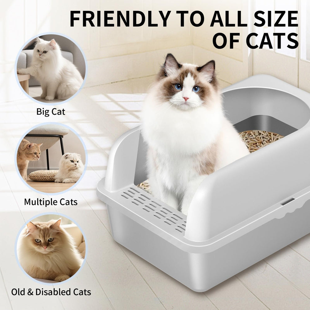 Included cat mat and metal scoop with Prodigen litter box