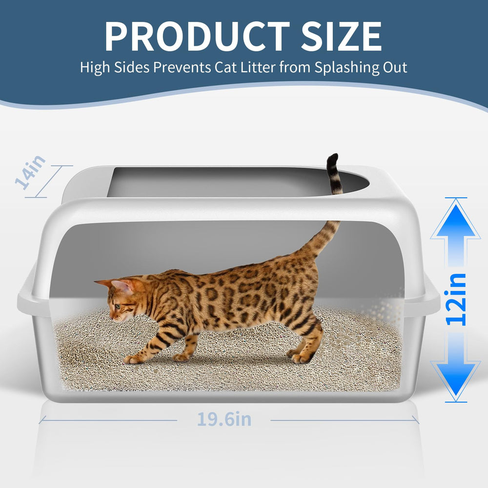 Prodigen litter box with lid open, interior space for cat comfort