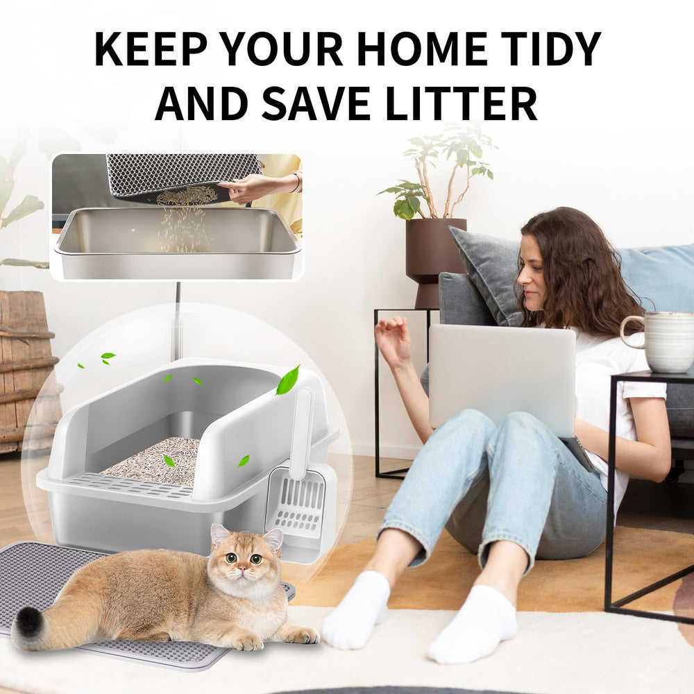 Durable, scratch-resistant steel provides lasting shine for Prodigen litter box