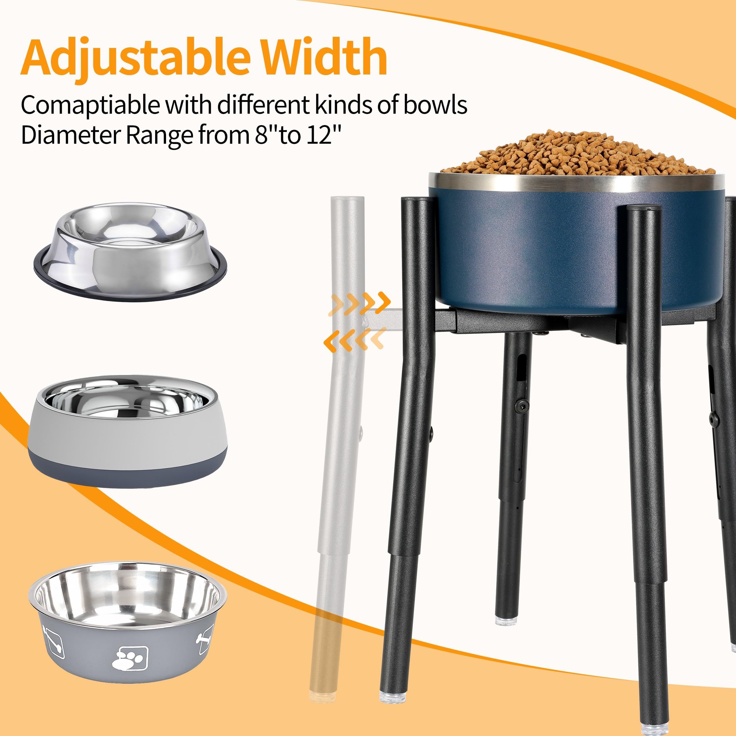 PROERR width adjustable design fits bowls from 8 to 12 inches