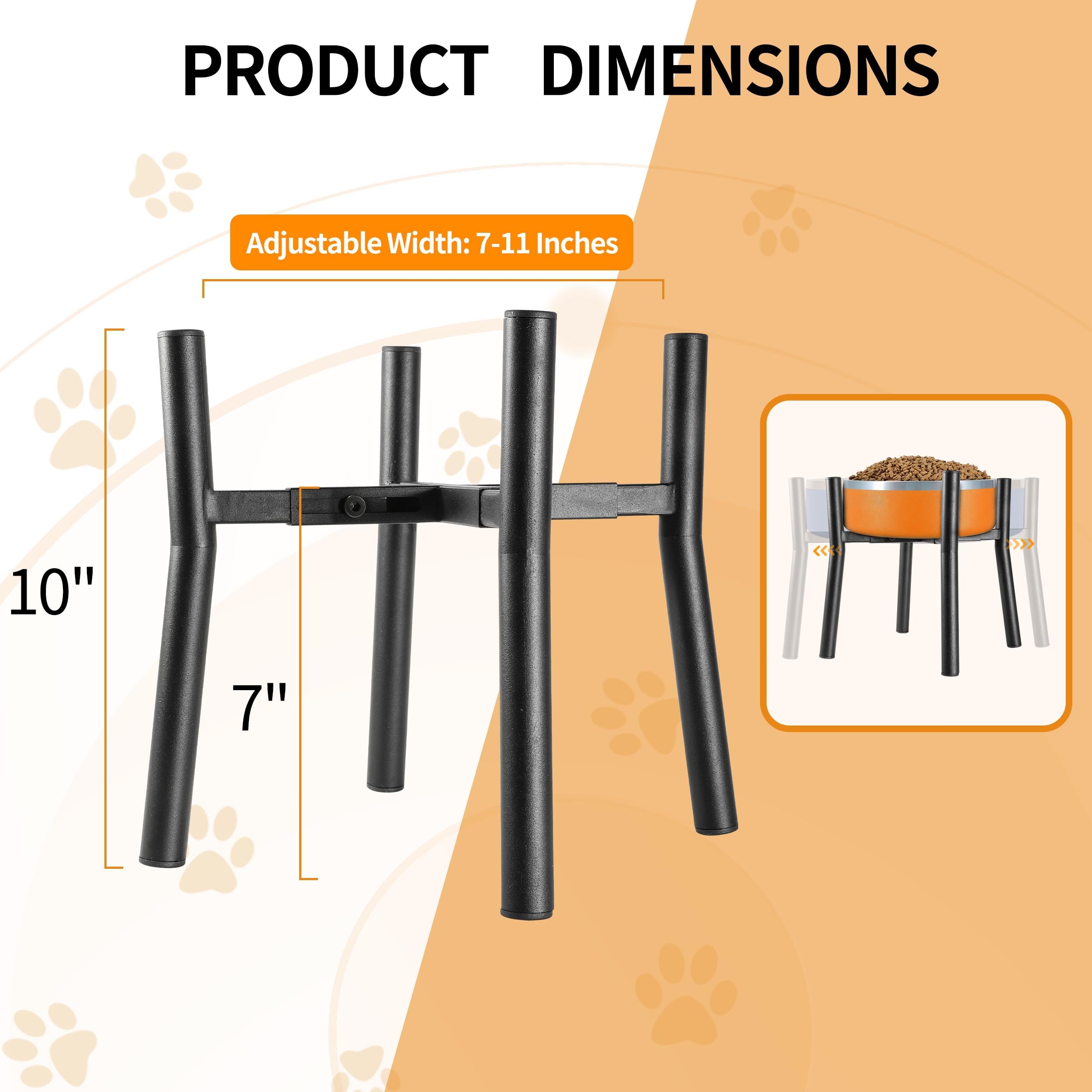 PROERR Lifted Dog Bowl Stand features anti-slip feet for secure meals.