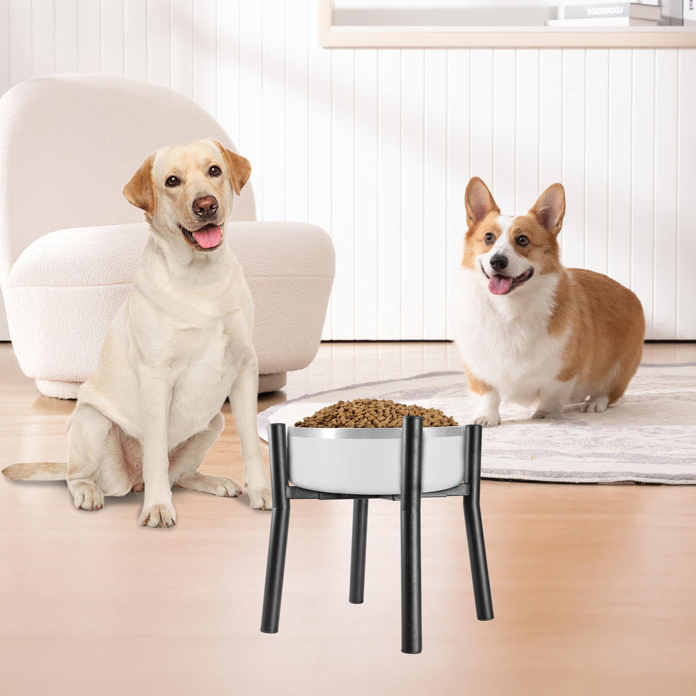 PROERR Lifted Dog Bowl Stand uses durable metal construction for long-lasting use.