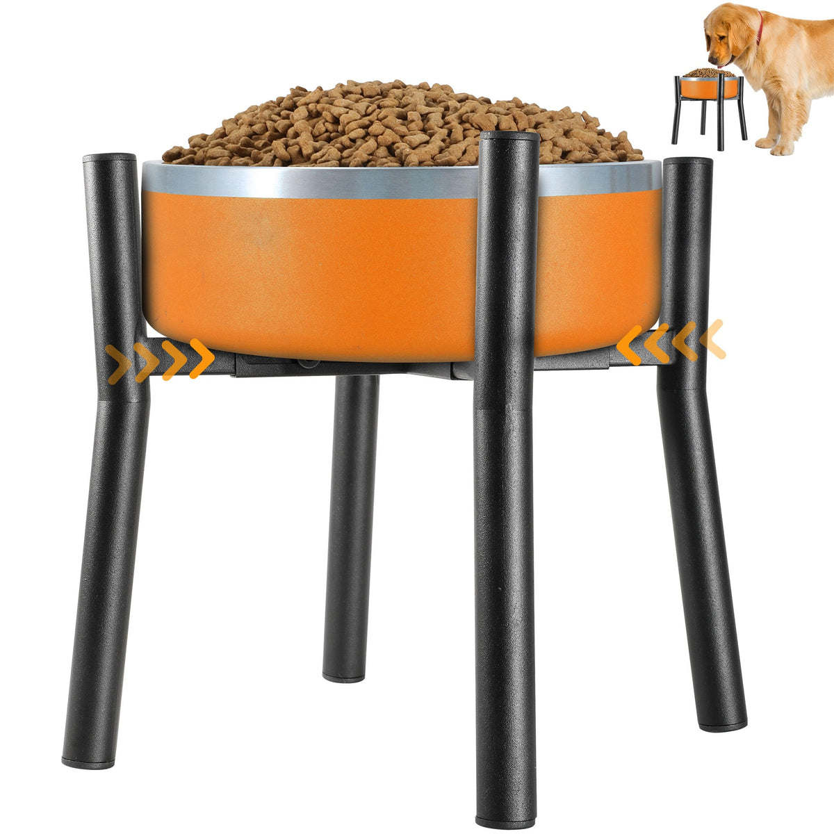 PROERR Lifted Dog Bowl Stand front view for stable meals and tidy floors