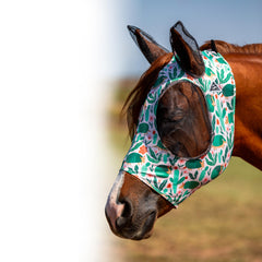Professional's Choice Comfort-Fit Fly Mask with eye and ear mesh protects vision from flies.