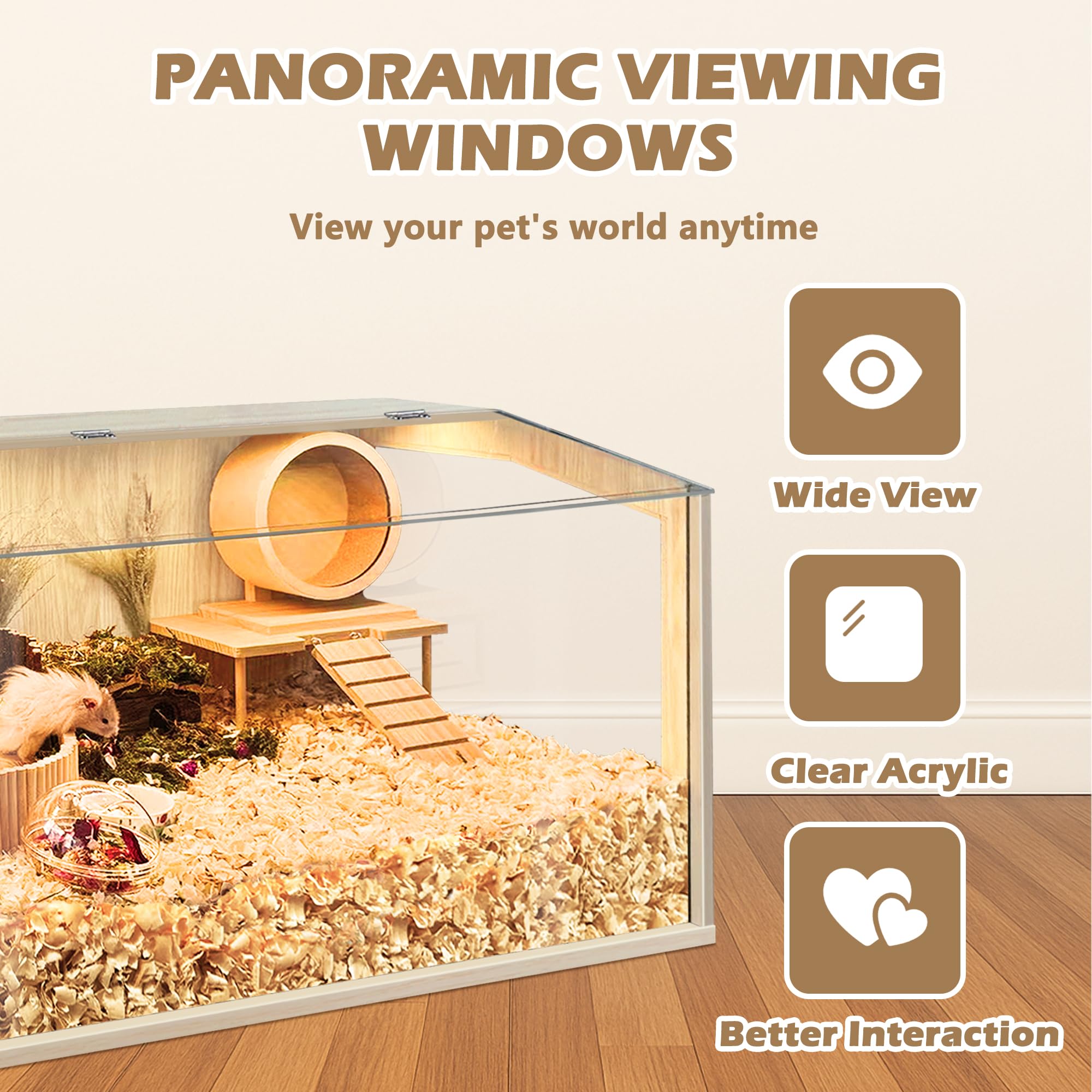 PROLEE hamster habitat with easy assembly and optional lock