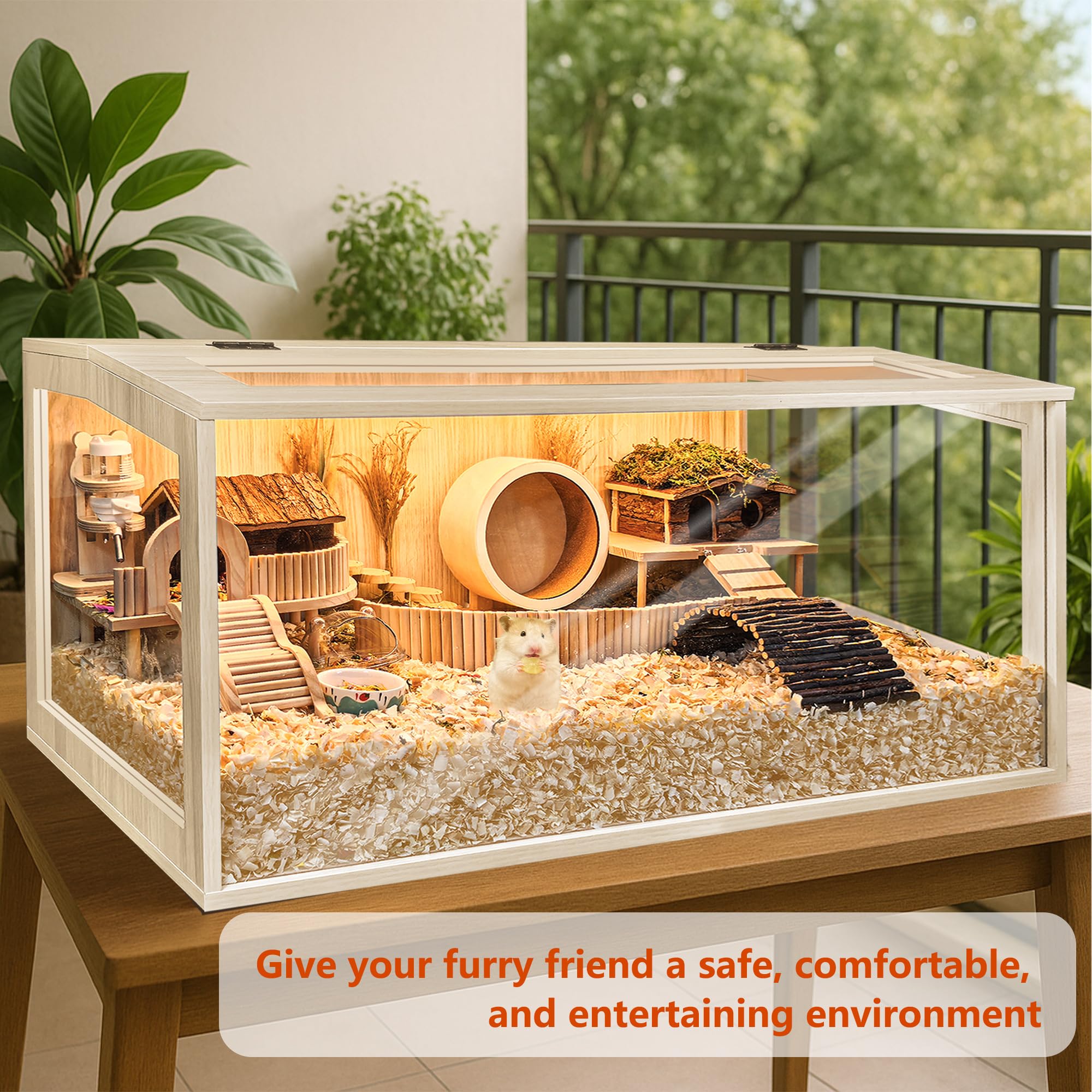PROLEE hamster cage liftable roof viewing window enables flexible monitoring