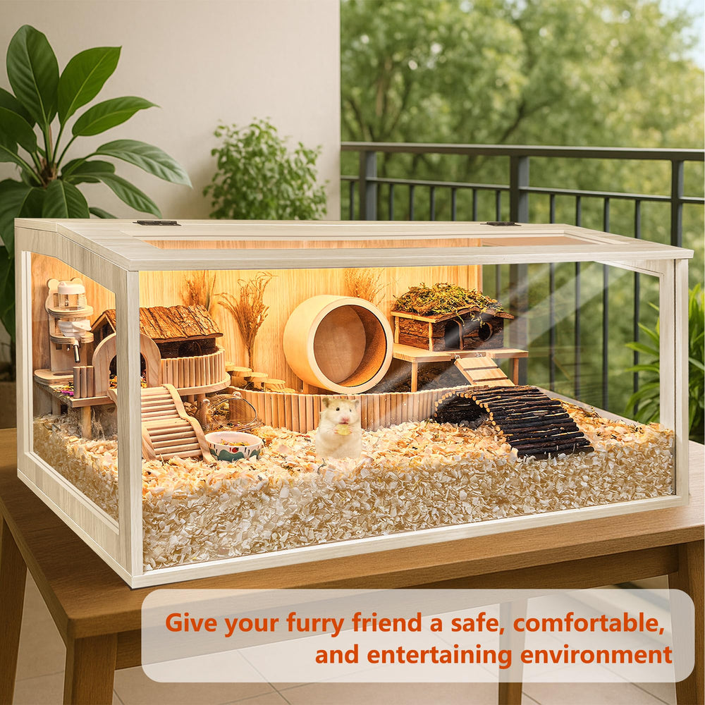PROLEE hamster cage liftable roof viewing window enables flexible monitoring