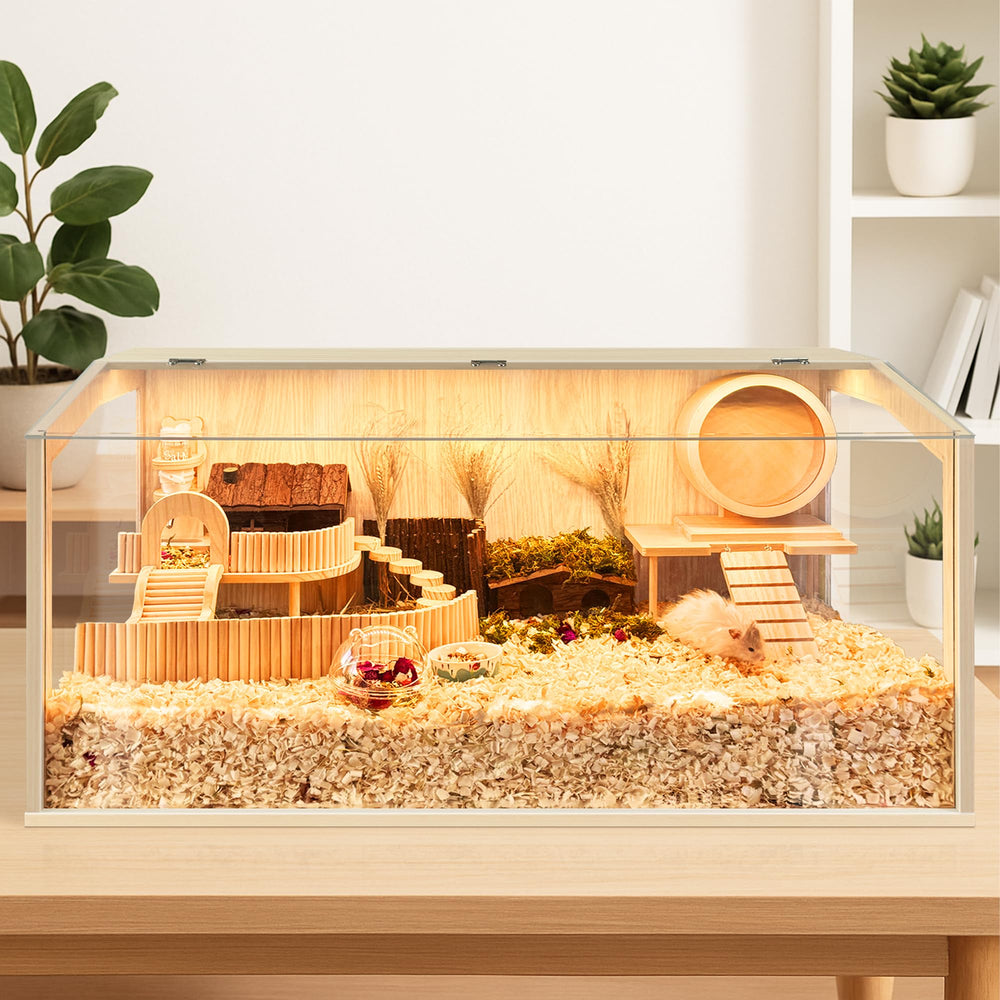 PROLEE hamster cage openable top for simple feeding and cleaning.