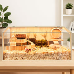 PROLEE hamster cage openable top for simple feeding and cleaning.