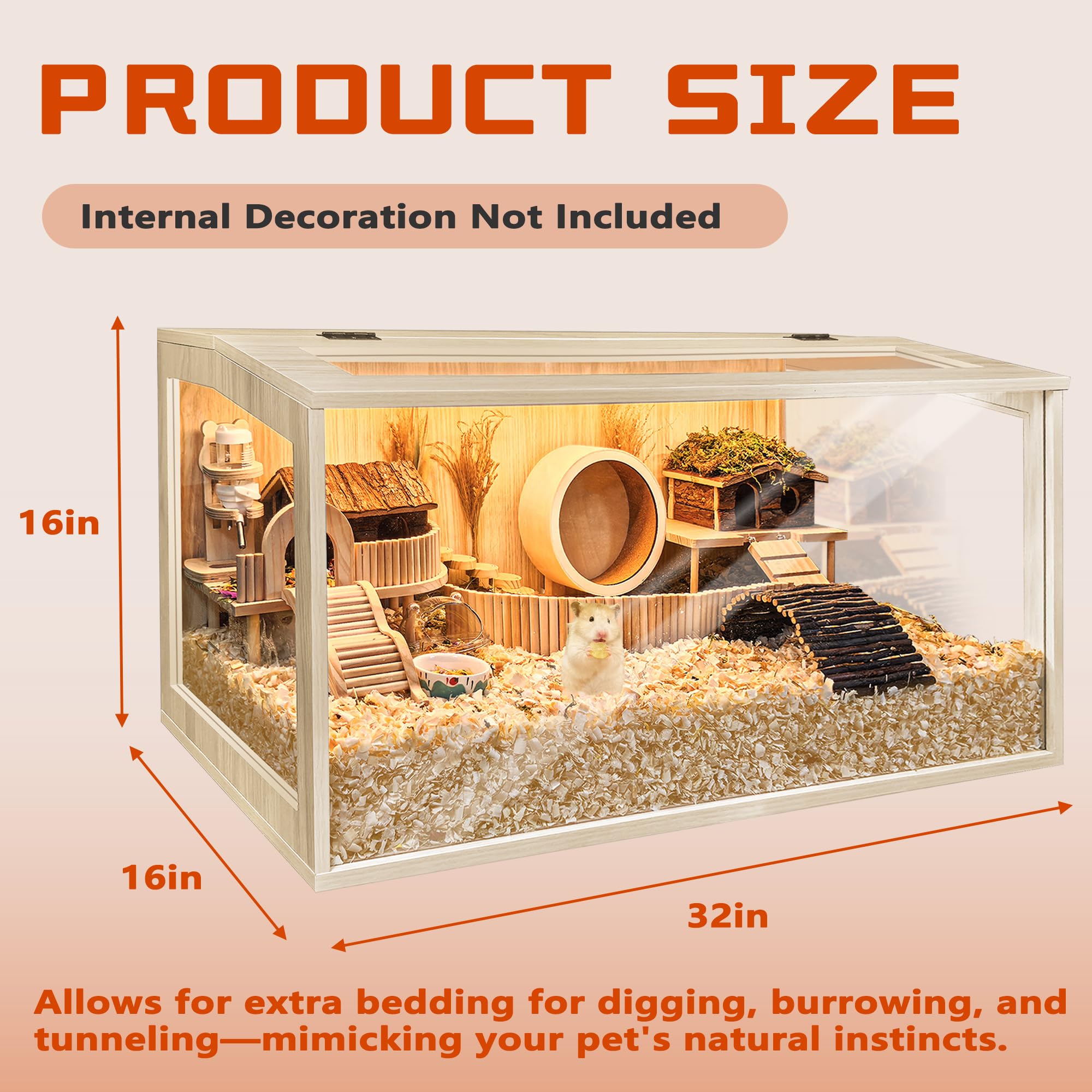 PROLEE large habitat supports thick bedding for burrow-like comfort.