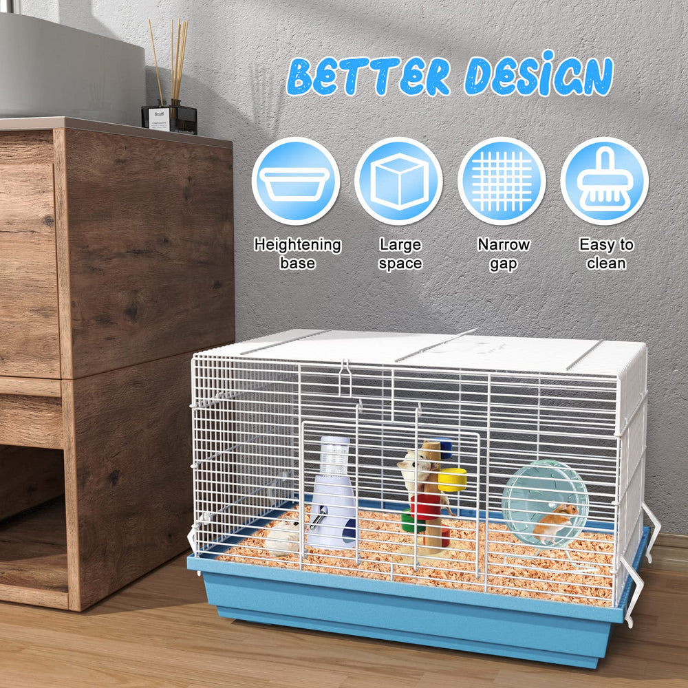 Pronetcus hamster cage with open locking side latch for easy access