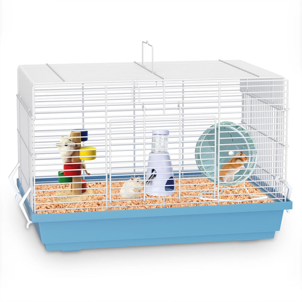 Pronetcus hamster cage wide front view shows ample space for play