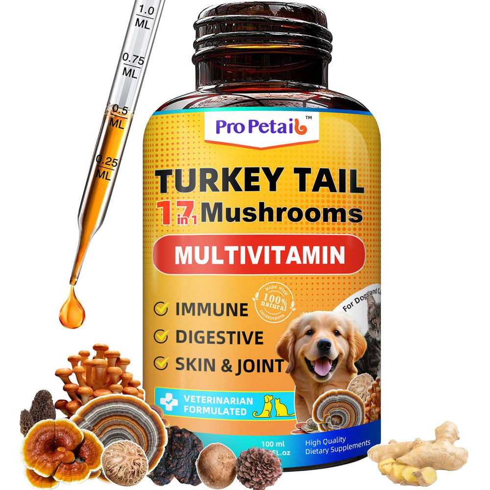 ProPetail turkey-tail-drops bottle front showing 3000mg potency for dogs