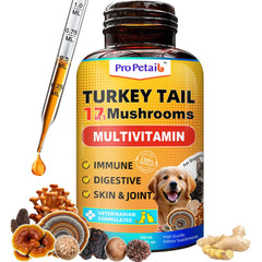 ProPetail turkey-tail-drops bottle front showing 3000mg potency for dogs
